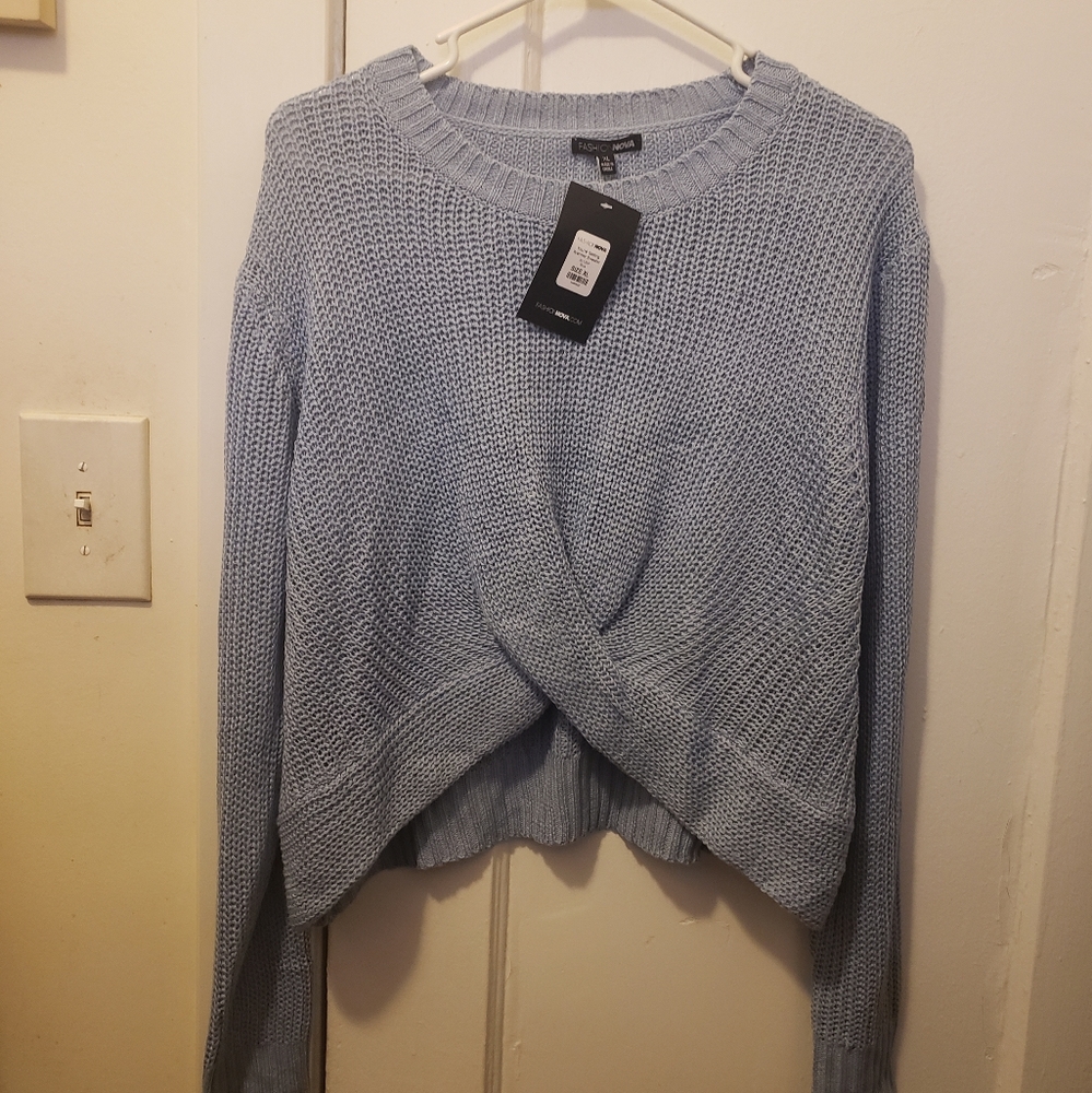"You're getting warmer" cropped sweater.